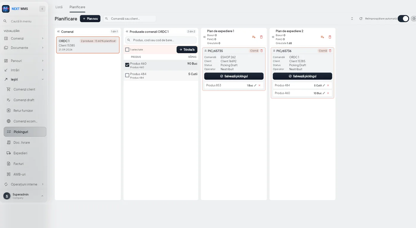 Picking planning